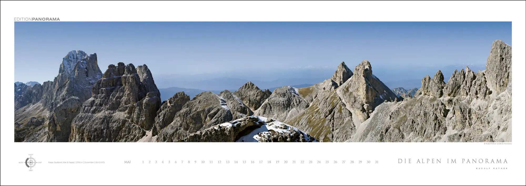 Bild: 9783898236249 | Die Alpen im Panorama | Immerwährender Panorama-Kalender, 110 x 39 cm