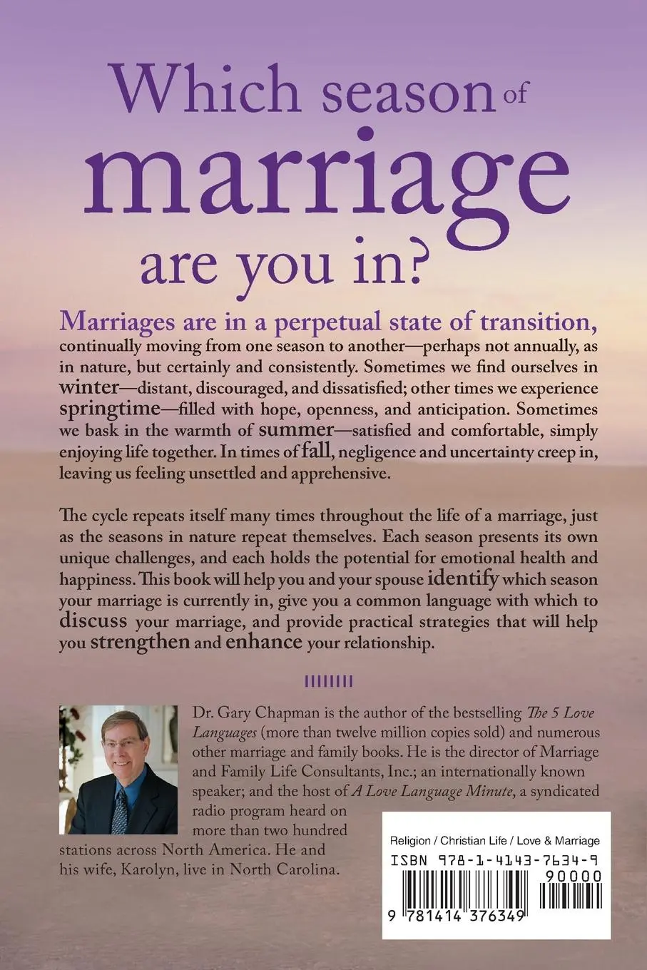 Rückseite: 9781414376349 | The 4 Seasons of Marriage | Gary Chapman | Taschenbuch | Englisch