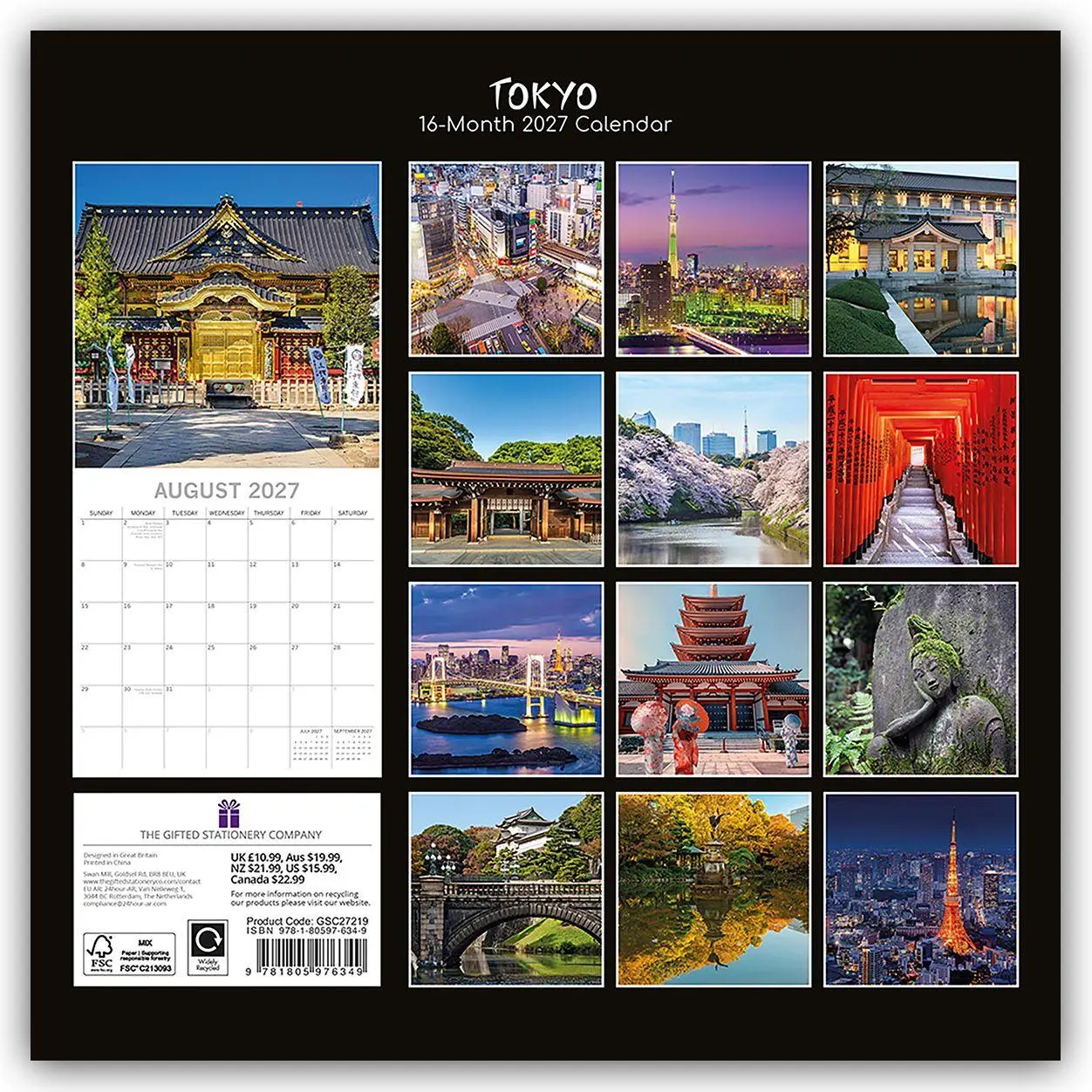 Rückseite: 9781805976349 | Tokyo - Tokio 2027 - 16-Monatskalender | Gifted Stationery Co. Ltd
