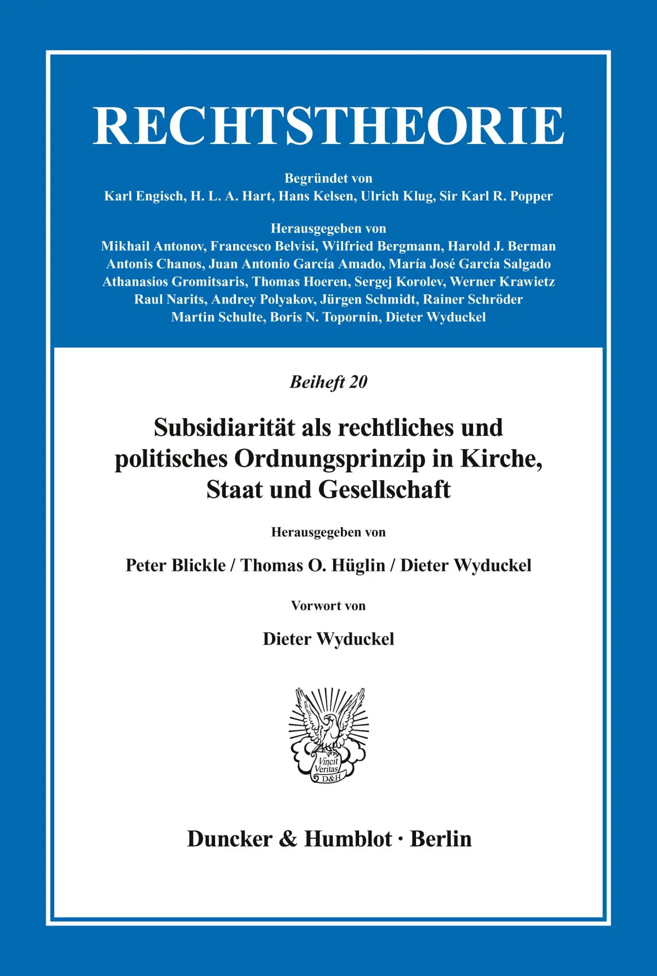 Cover: 9783428106349 | Subsidiarität als rechtliches und politisches Ordnungsprinzip in...