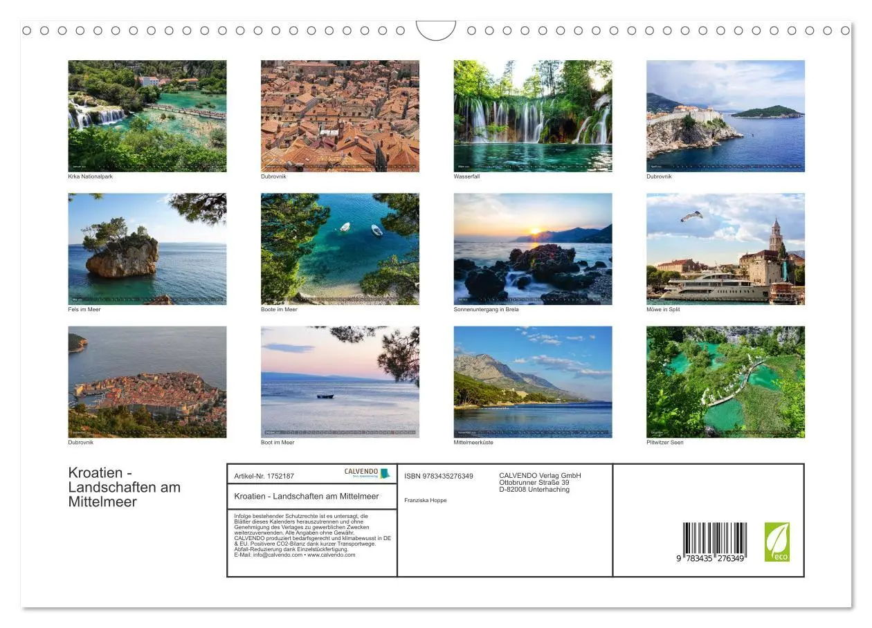 Bild: 9783435276349 | Kroatien - Landschaften am Mittelmeer (Wandkalender 2025 DIN A3...