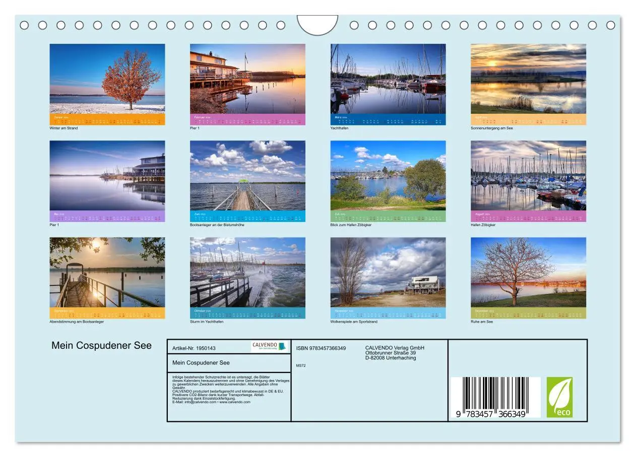 Bild: 9783457366349 | Mein Cospudener See (Wandkalender 2026 DIN A4 quer), CALVENDO...