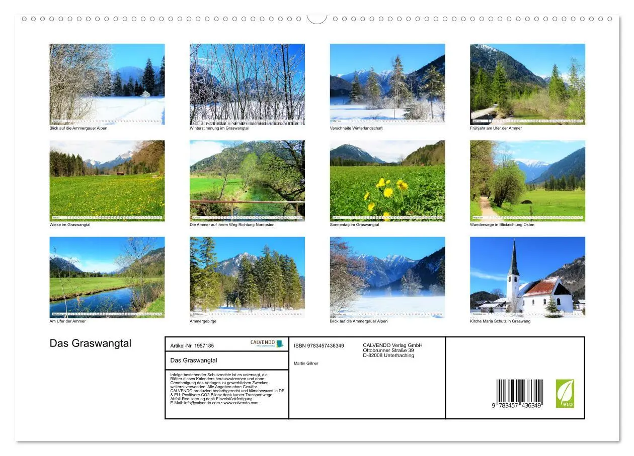 Bild: 9783457436349 | Das Graswangtal (hochwertiger Premium Wandkalender 2026 DIN A2...