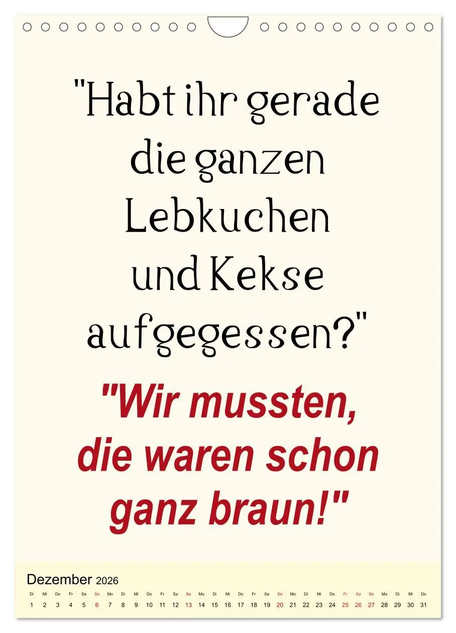 Bild: 9783516386349 | Sprüche-Kalender. Lustiges für die Familie! (Wandkalender 2026 DIN...
