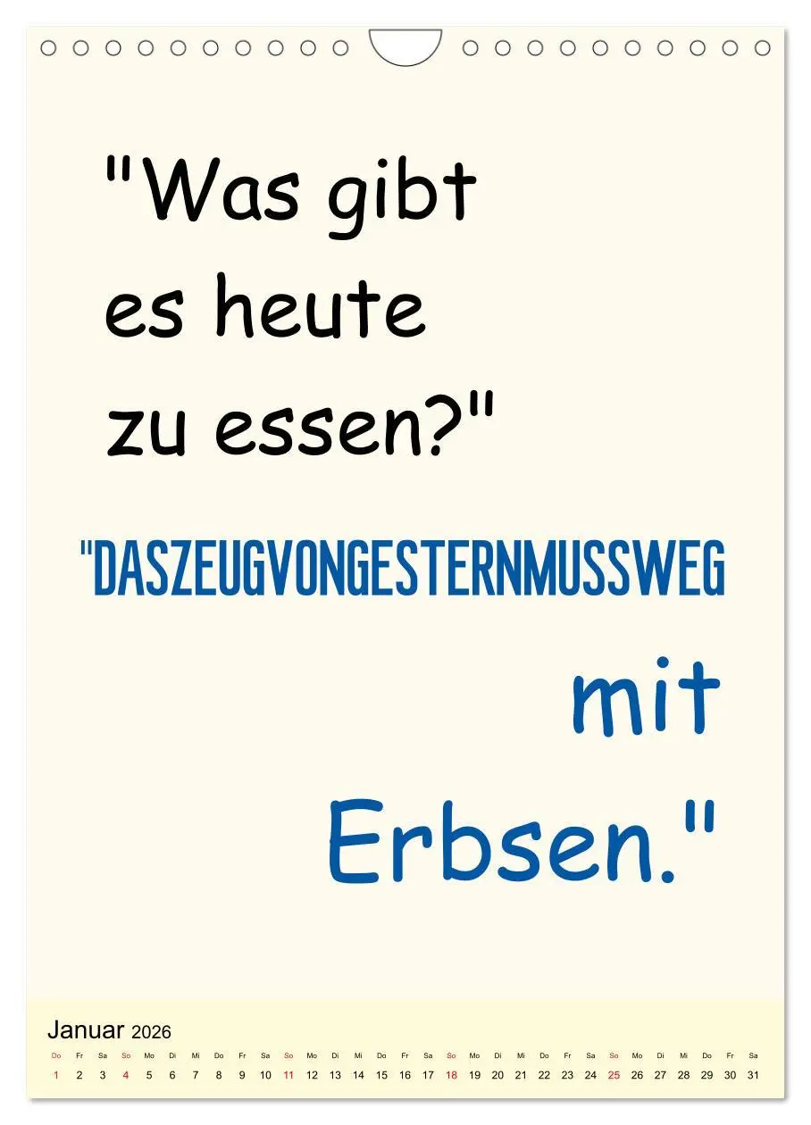 Bild: 9783516386349 | Sprüche-Kalender. Lustiges für die Familie! (Wandkalender 2026 DIN...