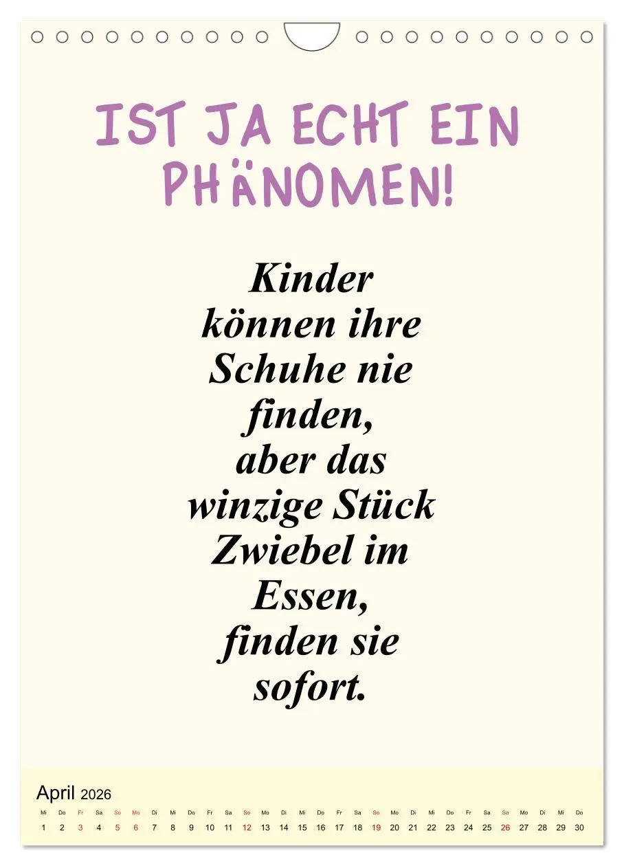 Bild: 9783516386349 | Sprüche-Kalender. Lustiges für die Familie! (Wandkalender 2026 DIN...