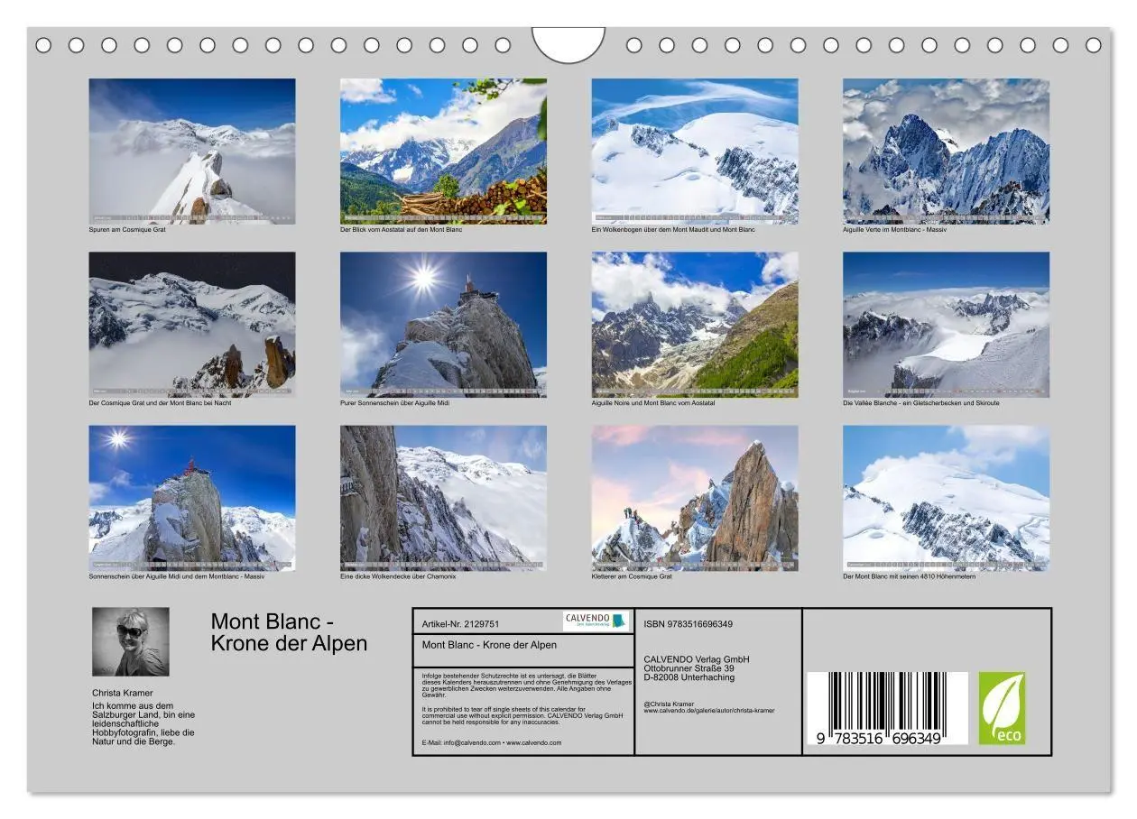 Bild: 9783516696349 | Mont Blanc - Krone der Alpen (Wandkalender 2026 DIN A4 quer),...
