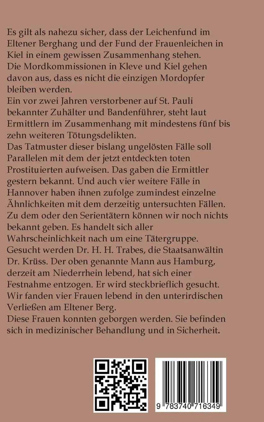 Rückseite: 9783740716349 | Anmaßung | Eiskalter Kriminalroman vom Eltener Berg | H. Peter Duhm