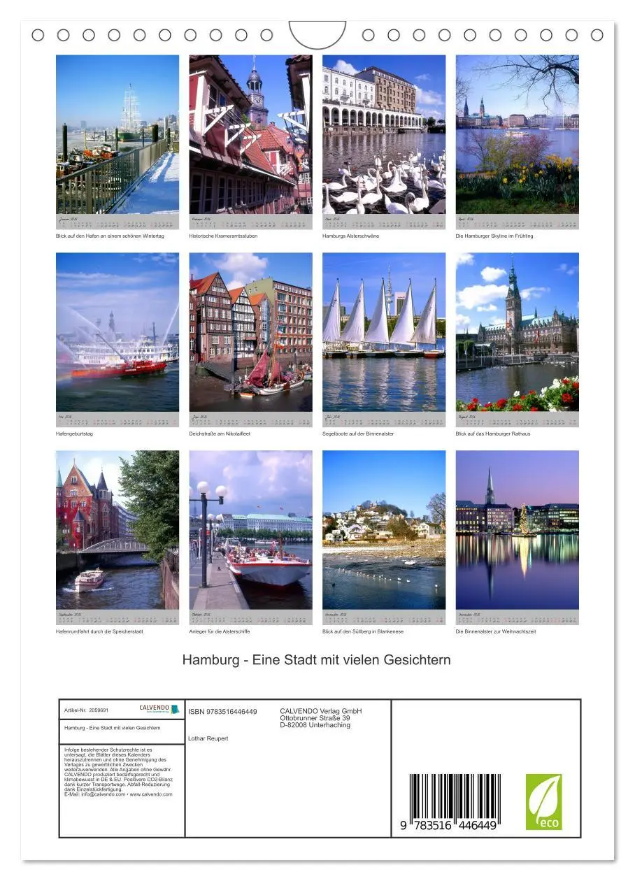 Bild: 9783516446449 | Hamburg - Eine Stadt mit vielen Gesichtern (Wandkalender 2026 DIN...