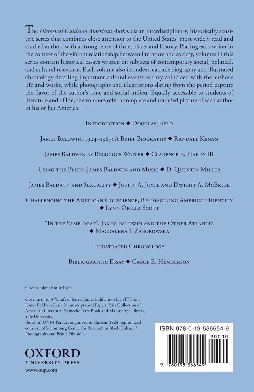 Rückseite: 9780195366549 | A Historical Guide to James Baldwin | Douglas Field | Taschenbuch