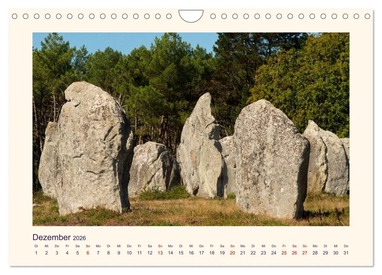 Bild: 9783457346549 | Menhire der Bretagne (Wandkalender 2026 DIN A4 quer), CALVENDO...