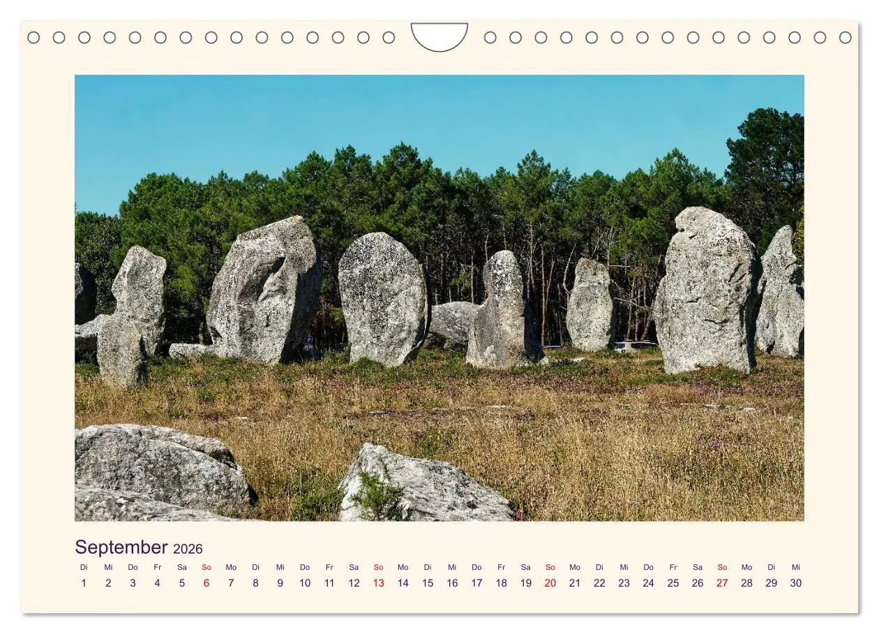 Bild: 9783457346549 | Menhire der Bretagne (Wandkalender 2026 DIN A4 quer), CALVENDO...