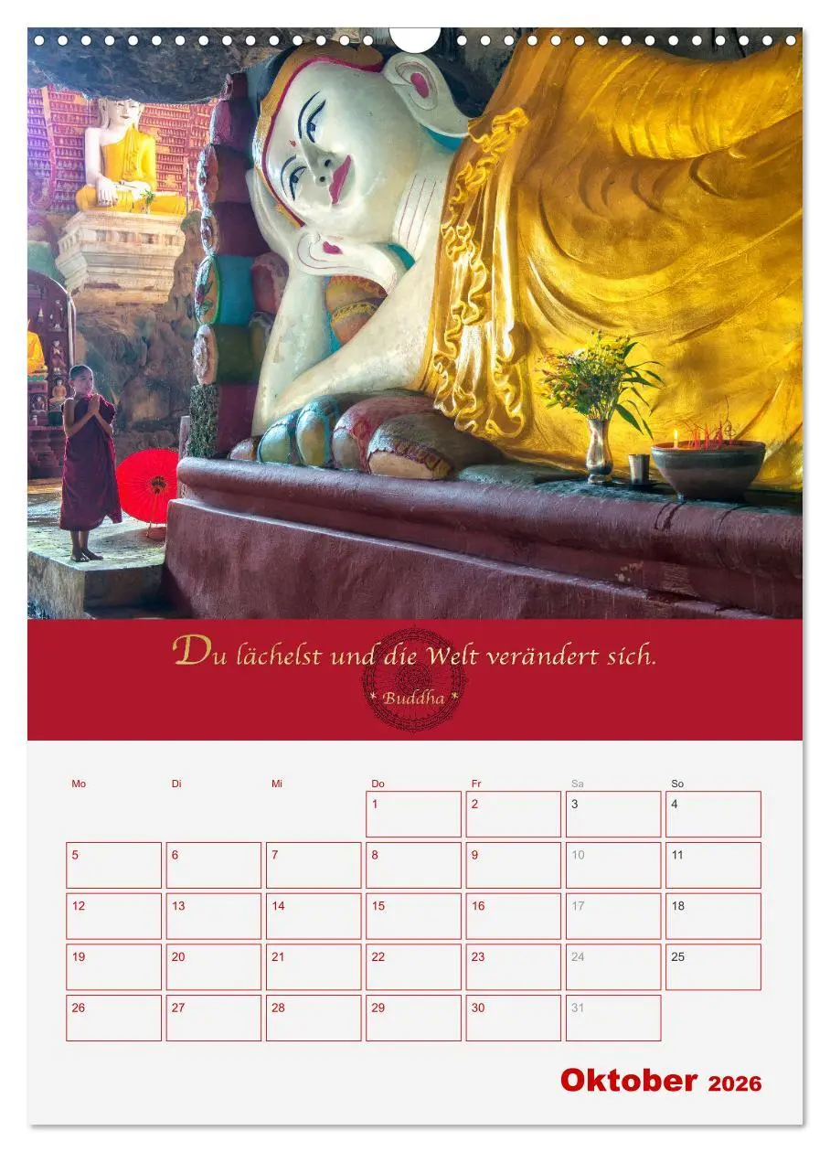 Bild: 9783516366549 | Buddhistische Weisheiten - DER ROTE SCHIRM (Wandkalender 2026 DIN...