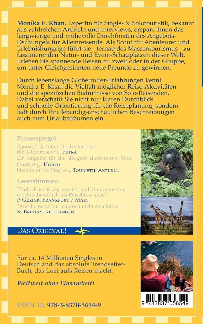 Rückseite: 9783837056549 | Die besten Single Reisen | Band 2: Spurensuche | Khan (u. a.) | Buch