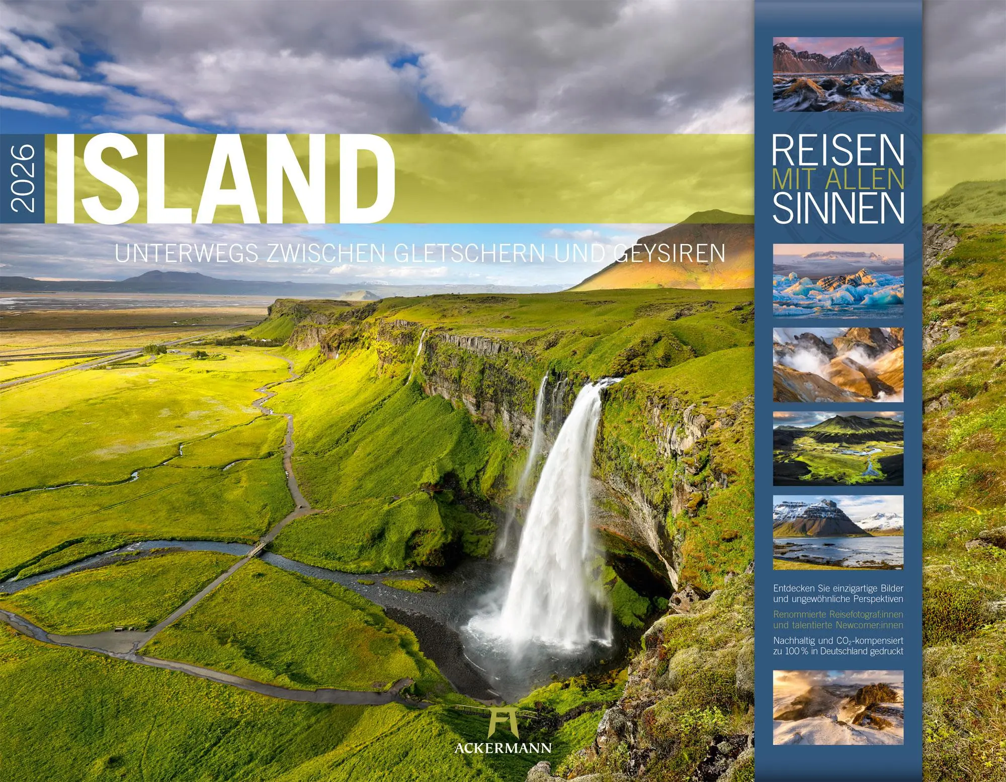 Cover: 9783838426549 | Island Kalender 2026 Unterwegs zwischen Gletschern und Geysiren | GmbH