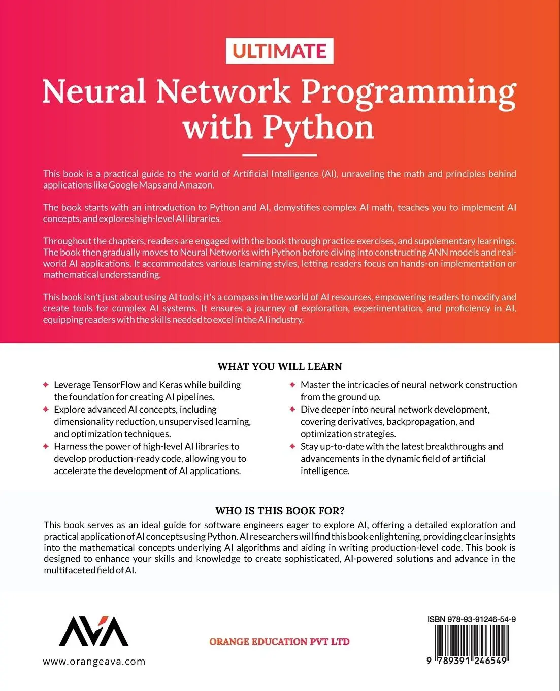Rückseite: 9789391246549 | Ultimate Neural Network Programming with Python | Vishal Rajput | Buch
