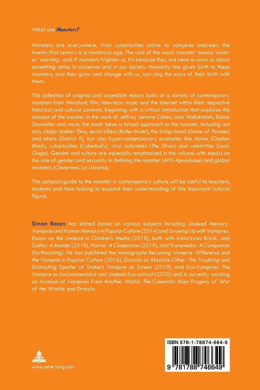 Rückseite: 9781788746649 | Monsters | A Companion | Simon Bacon | Taschenbuch | Englisch | 2020