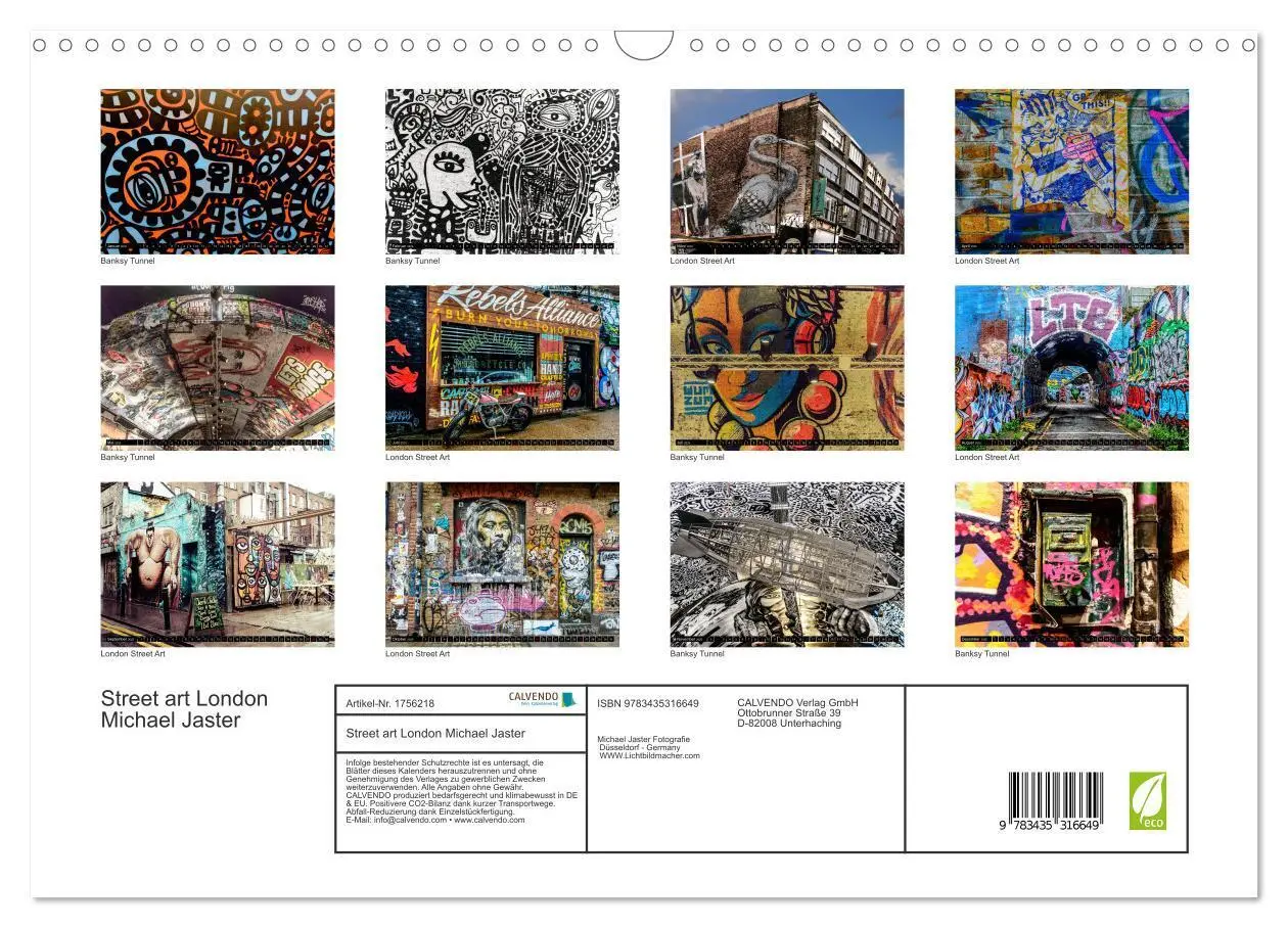 Bild: 9783435316649 | Street art London Michael Jaster (Wandkalender 2025 DIN A3 quer),...