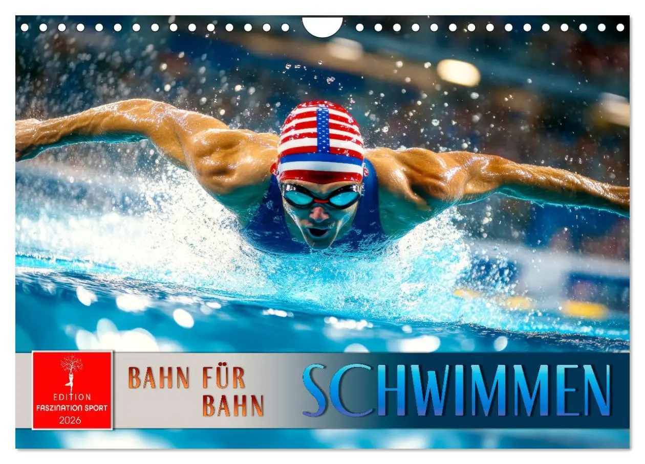 Cover: 9783457266649 | Schwimmen - Bahn für Bahn (Wandkalender 2026 DIN A4 quer), CALVENDO...
