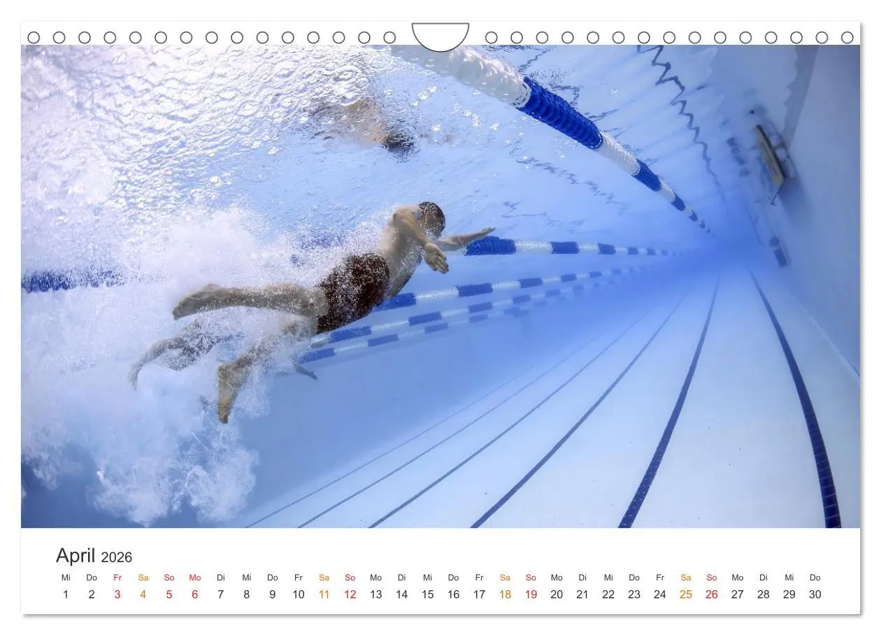 Bild: 9783457266649 | Schwimmen - Bahn für Bahn (Wandkalender 2026 DIN A4 quer), CALVENDO...