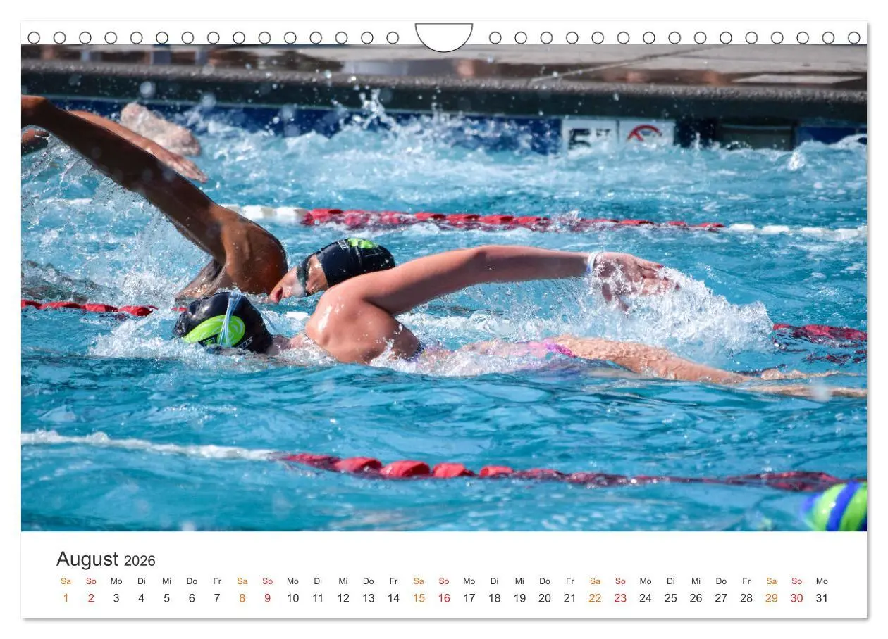 Bild: 9783457266649 | Schwimmen - Bahn für Bahn (Wandkalender 2026 DIN A4 quer), CALVENDO...