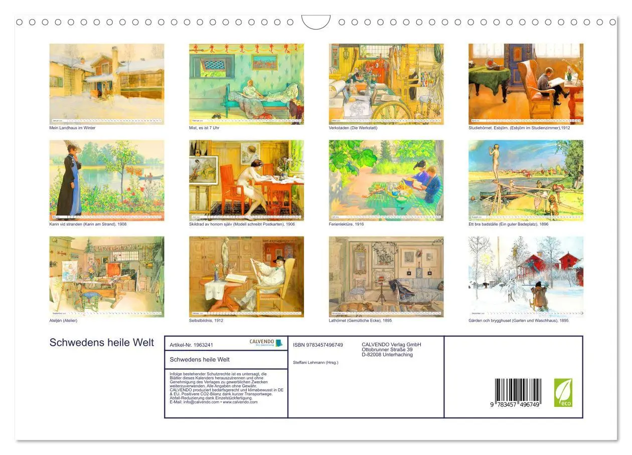 Bild: 9783457496749 | Schwedens heile Welt (Wandkalender 2026 DIN A3 quer), CALVENDO...