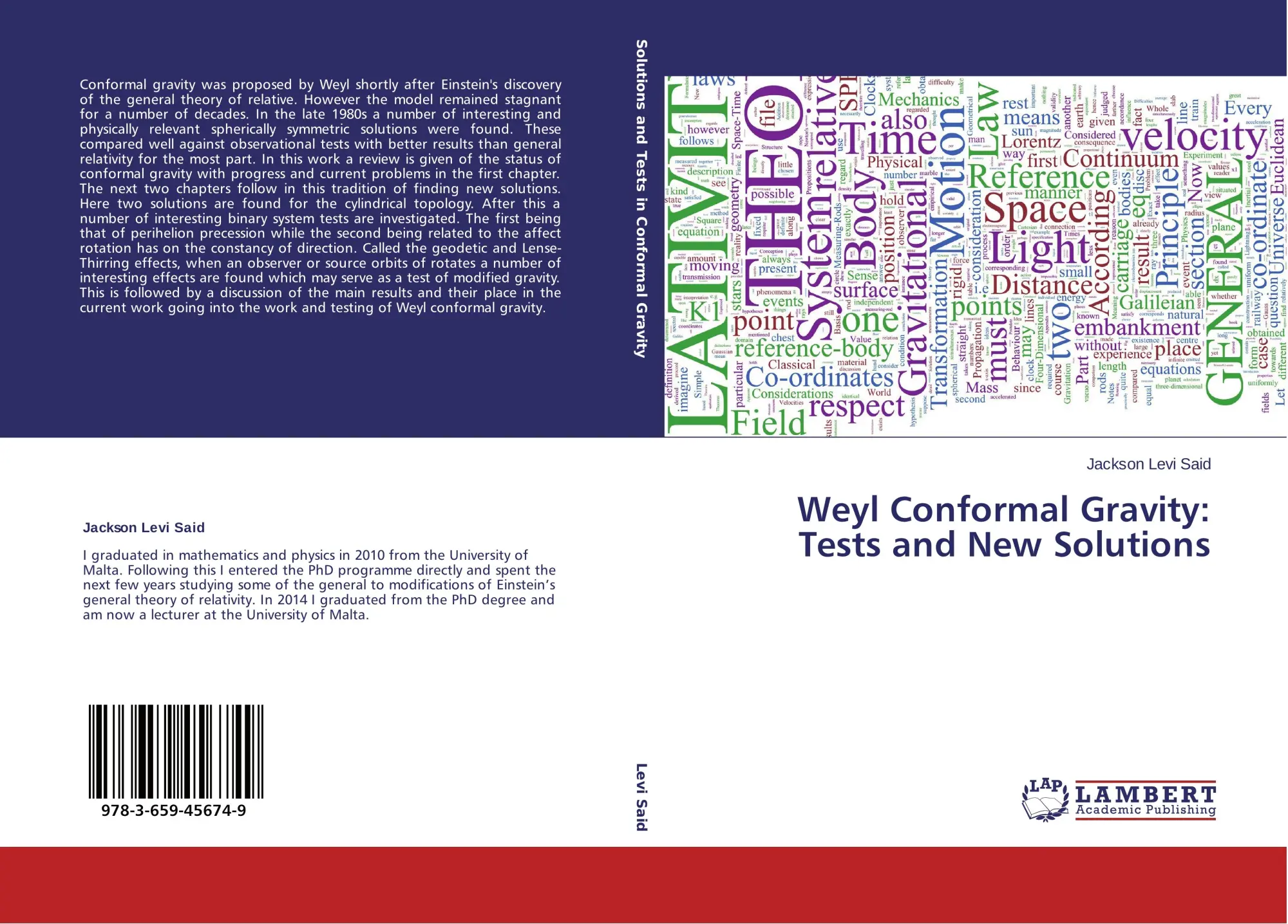 Cover: 9783659456749 | Weyl Conformal Gravity: Tests and New Solutions | Jackson Levi Said