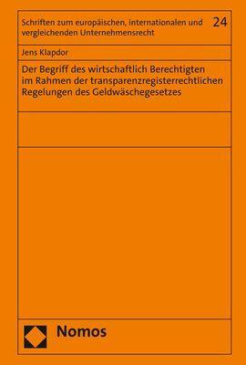 Cover: 9783848786749 | Der Begriff des wirtschaftlich Berechtigten im Rahmen der...