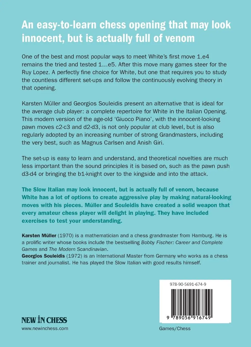 Rückseite: 9789056916749 | Winning with the Slow (but Venomous!) Italian | Souleidis (u. a.)