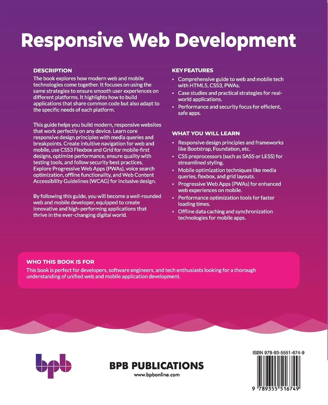 Rückseite: 9789355516749 | Responsive Web Development | Sudheer Kumar Reddy Gowrigari (u. a.)
