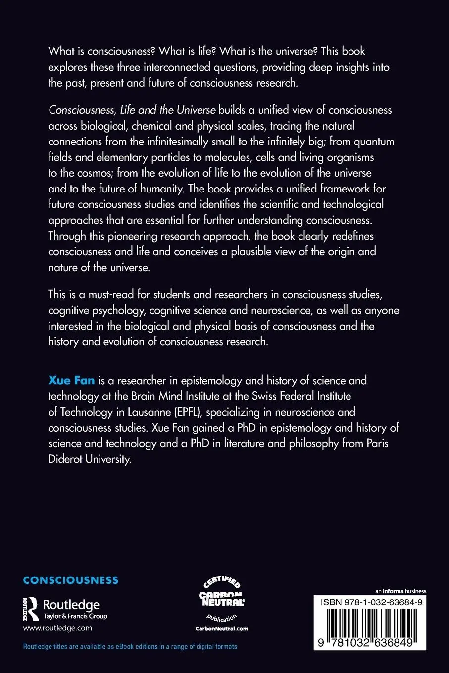 Rückseite: 9781032636849 | Consciousness, Life and the Universe | Xue Fan | Taschenbuch | 2024