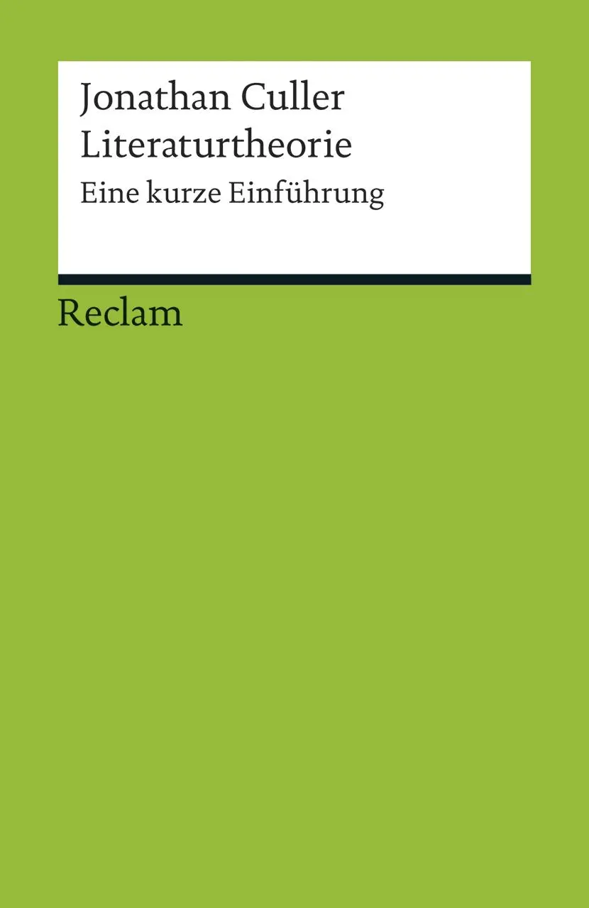 Cover: 9783150176849 | Literaturtheorie | Eine kurze Einführung | Jonathan Culler | Buch