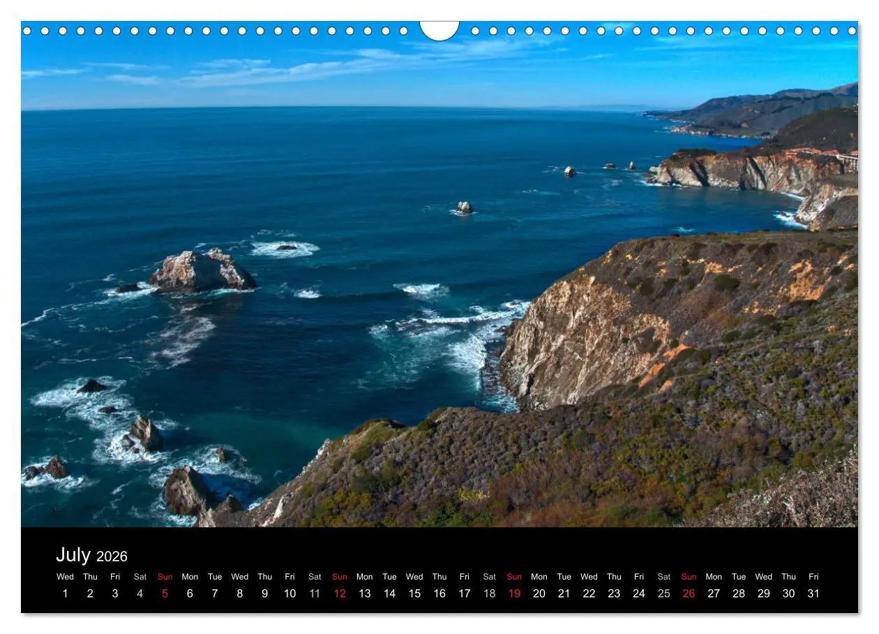 Bild: 9783516576849 | California Coasline (Wall Calendar 2026 DIN A3 landscape), CALVENDO...