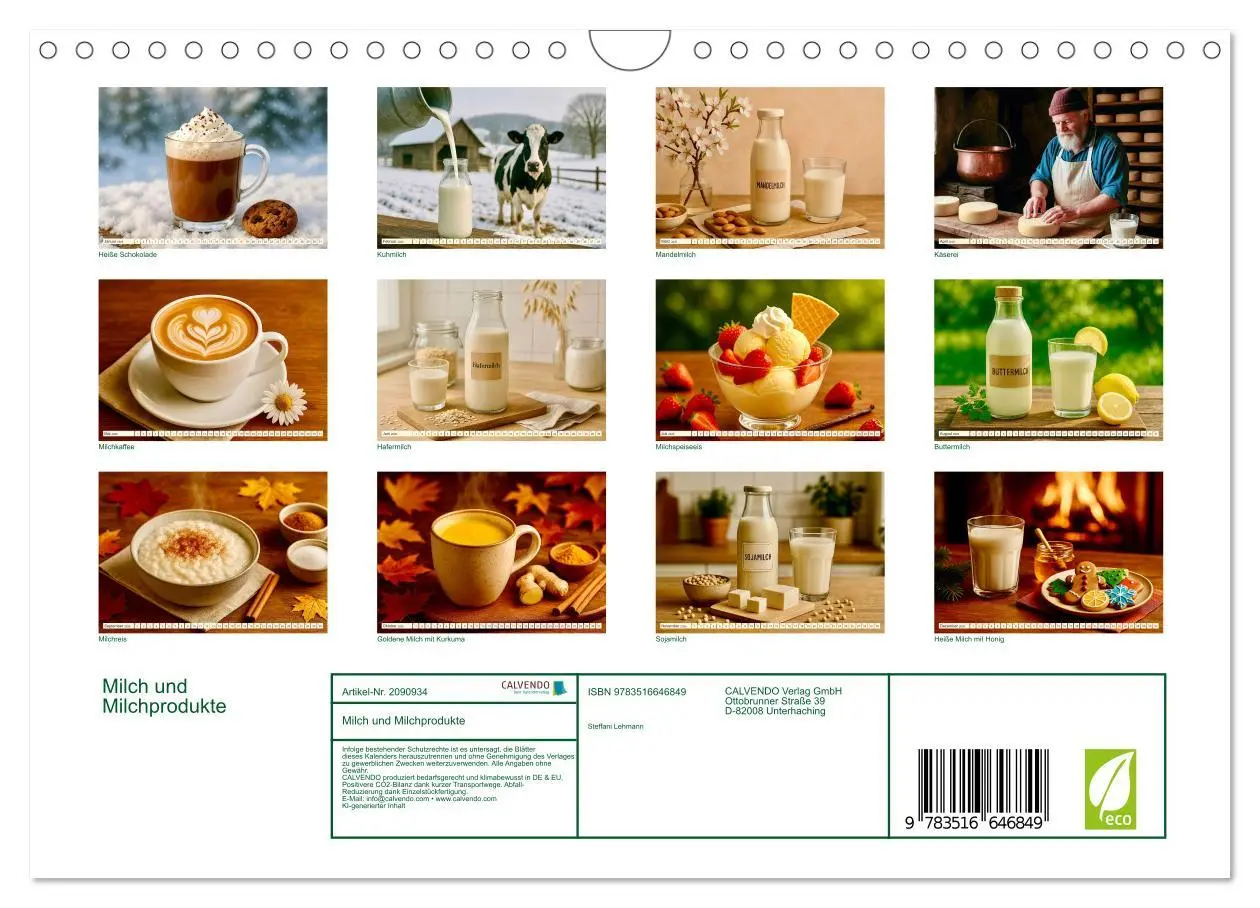 Bild: 9783516646849 | Milch und Milchprodukte (Wandkalender 2026 DIN A4 quer), CALVENDO...