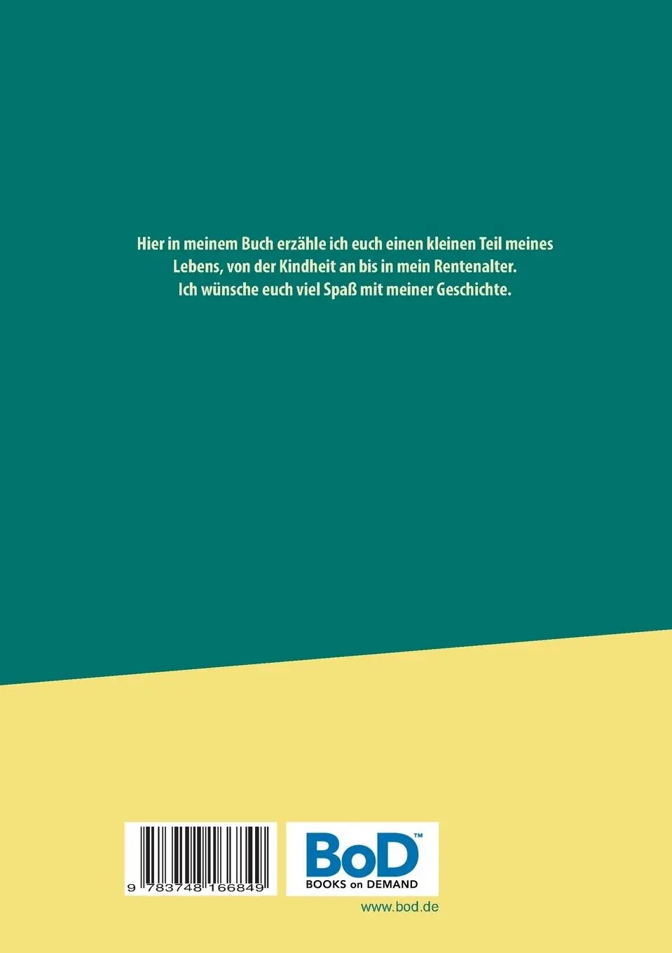 Rückseite: 9783748166849 | Mein Leben von damals bis heute in Wanne-Eickel | Peter Grande | Buch