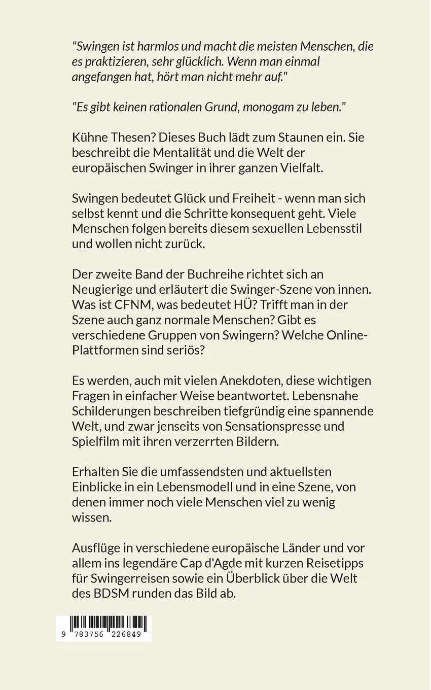 Rückseite: 9783756226849 | Himmel mit Sahne | Band 2 - Die Swingerszene in Deutschland und Europa