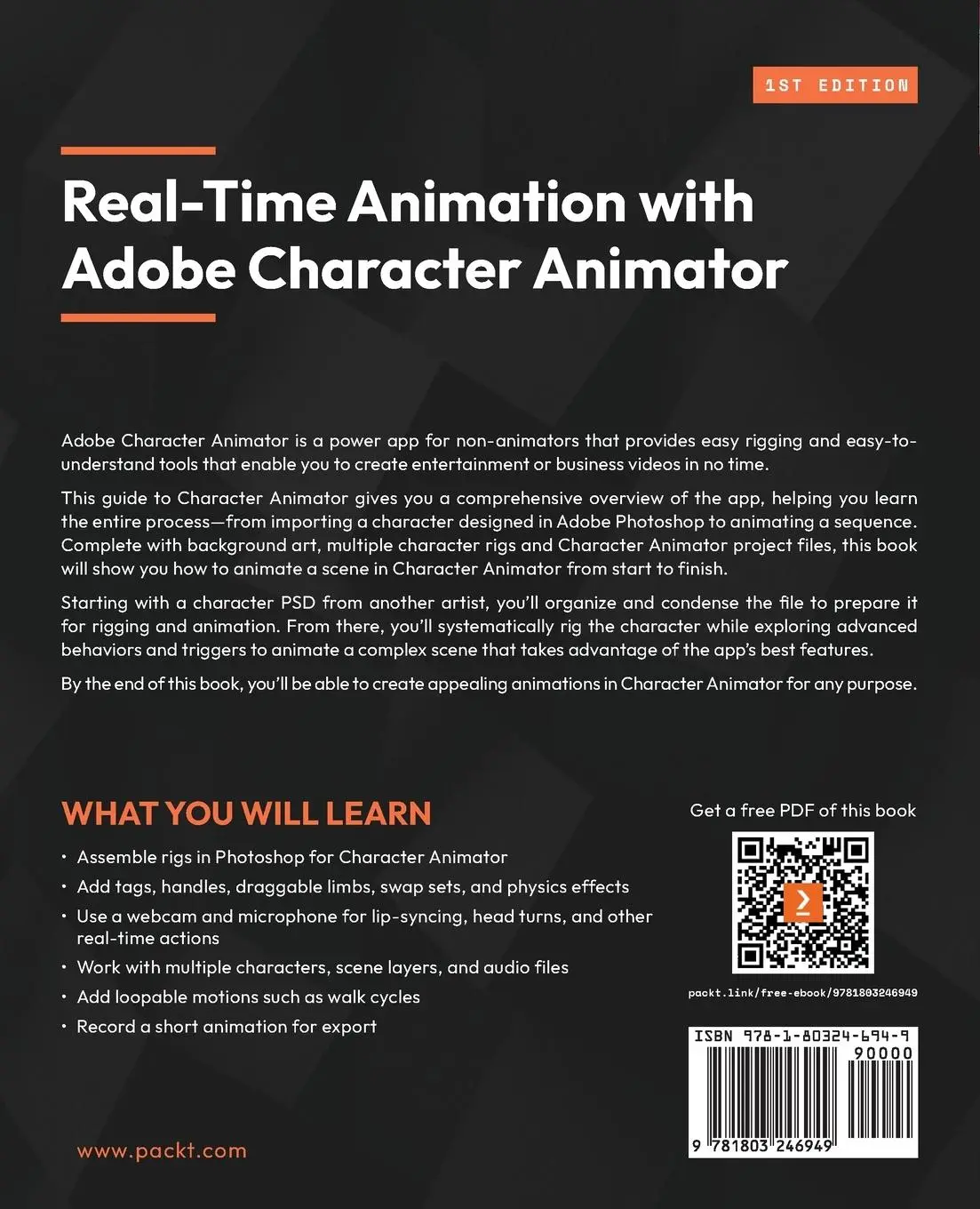 Rückseite: 9781803246949 | Real-Time Animation with Adobe Character Animator | Chad Troftgruben