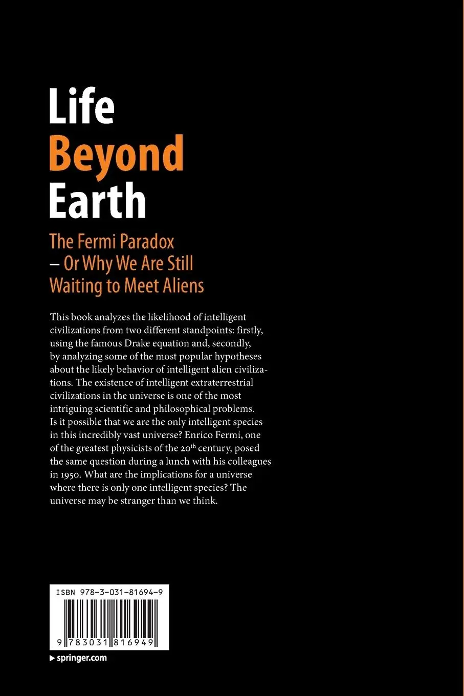 Rückseite: 9783031816949 | Life Beyond Earth | Luigi Vacca | Taschenbuch | xiv | Englisch | 2025