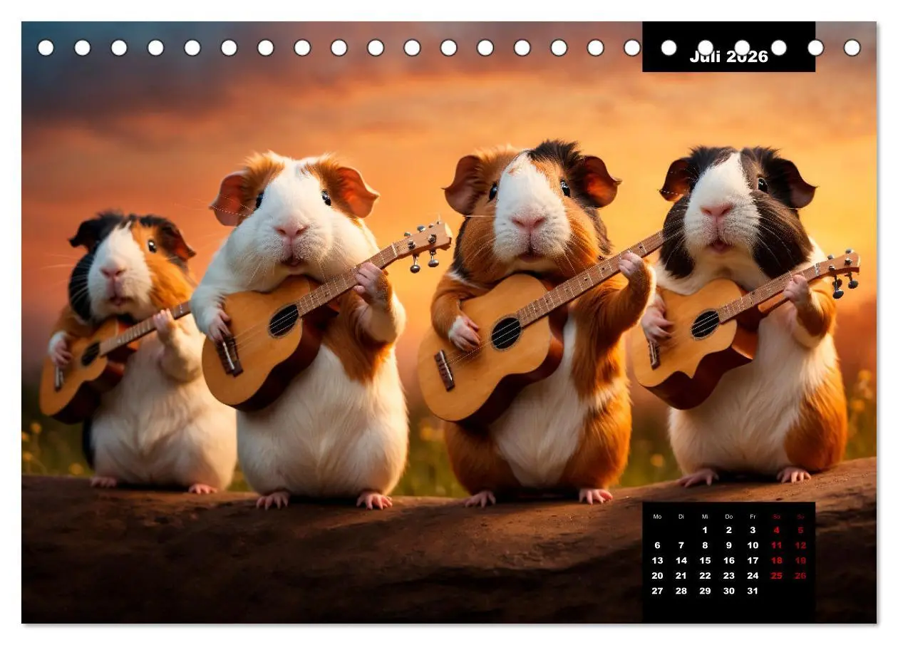 Bild: 9783457476949 | Meerschweinchen mal anders! (Tischkalender 2026 DIN A5 quer),...