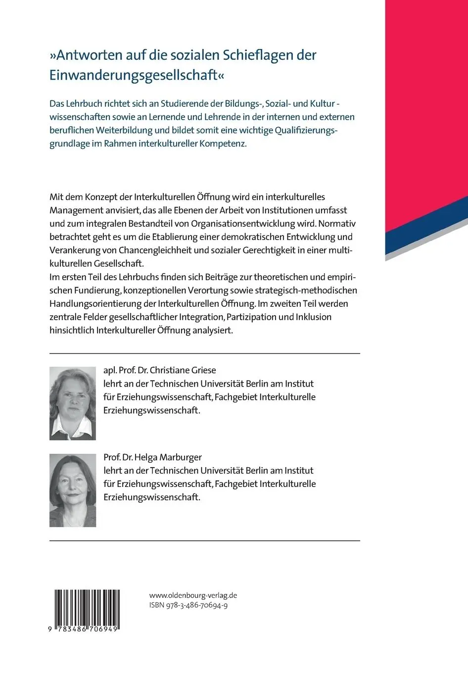 Rückseite: 9783486706949 | Interkulturelle Öffnung | Ein Lehrbuch | Helga Marburger (u. a.)