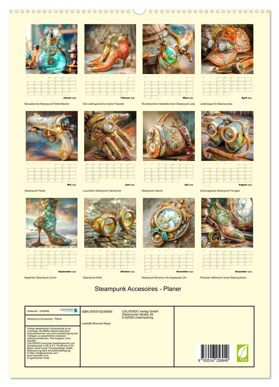 Bild: 9783516256949 | Steampunk Accesoires - Planer (hochwertiger Premium Wandkalender...