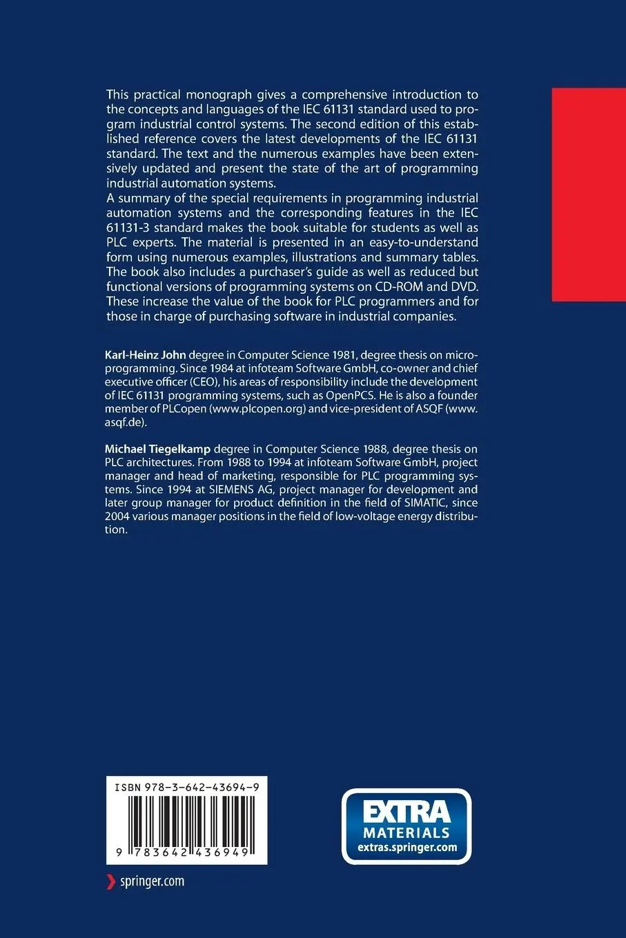 Rückseite: 9783642436949 | IEC 61131-3: Programming Industrial Automation Systems | John (u. a.)