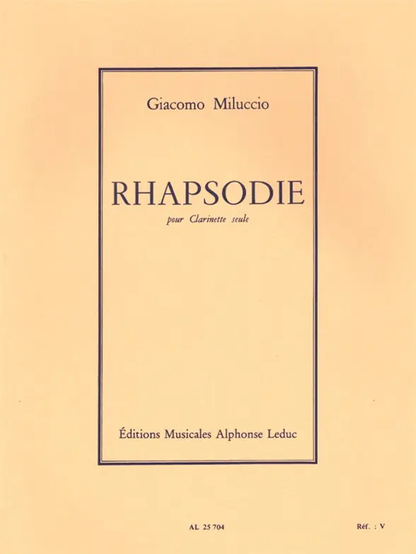 Cover: 9790046257049 | Rhapsodie | Giacomo Miluccio | Buch | Alphonse Leduc