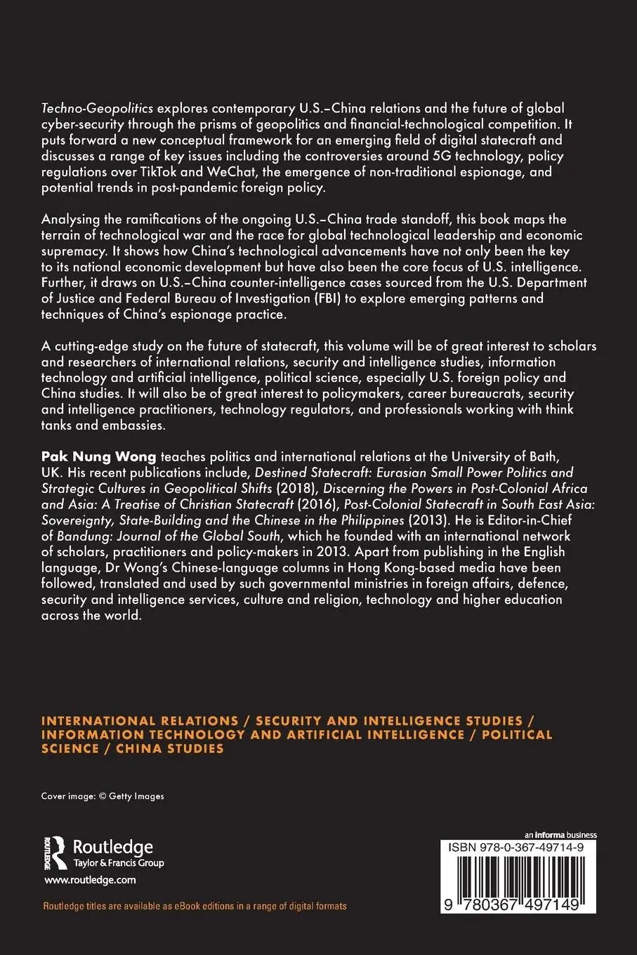 Rückseite: 9780367497149 | Techno-Geopolitics | Pak Nung Wong | Taschenbuch | Englisch | 2021