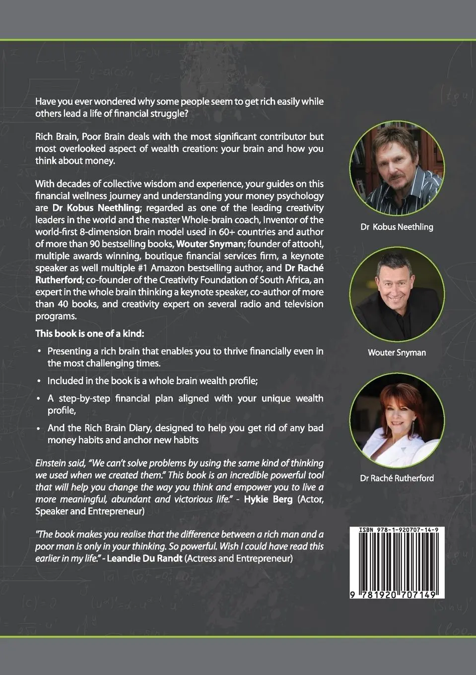 Rückseite: 9781920707149 | Rich Brain, Poor Brain | 8 Dimension Wealth | Kobus Neethling (u. a.)