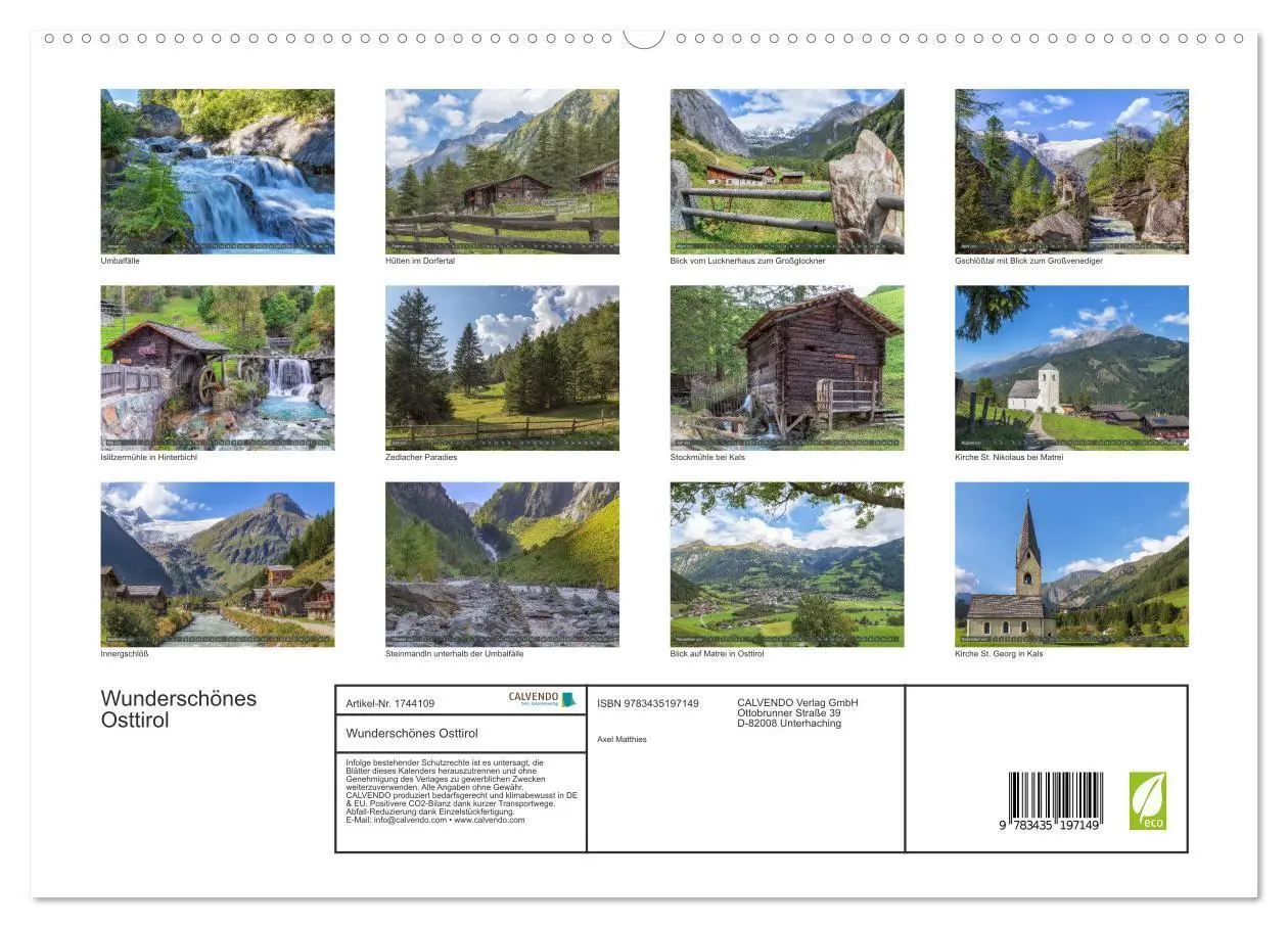 Bild: 9783435197149 | Wunderschönes Osttirol (hochwertiger Premium Wandkalender 2025 DIN...