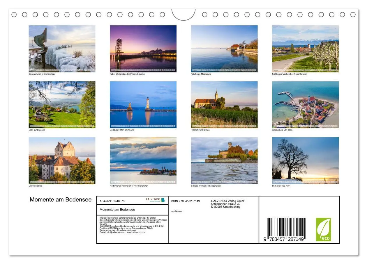 Bild: 9783457287149 | Momente am Bodensee (Wandkalender 2026 DIN A4 quer), CALVENDO...