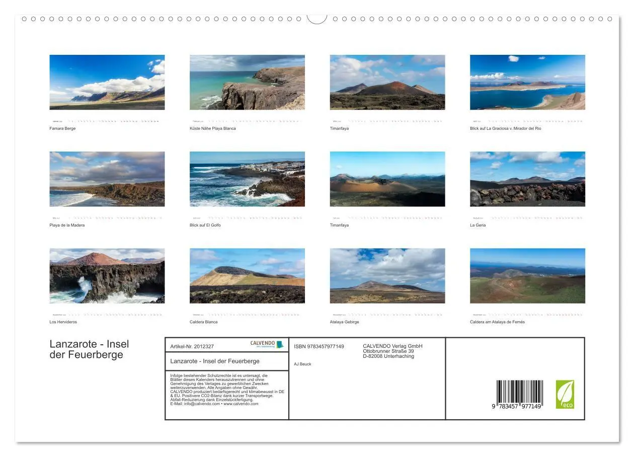 Bild: 9783457977149 | Lanzarote - Insel der Feuerberge (hochwertiger Premium Wandkalender...