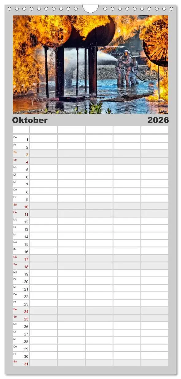 Bild: 9783516517149 | Familienplaner 2026 - Feuerwehr - weltweit im Einsatz mit 5 Spalten...