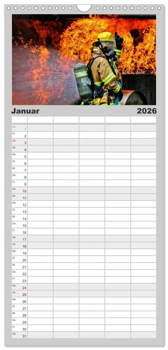 Bild: 9783516517149 | Familienplaner 2026 - Feuerwehr - weltweit im Einsatz mit 5 Spalten...